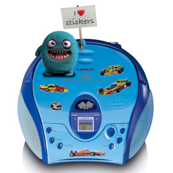 SCD-24BU KIDS Boombox met cd-speler fm-radio en stickers blauw Product foto